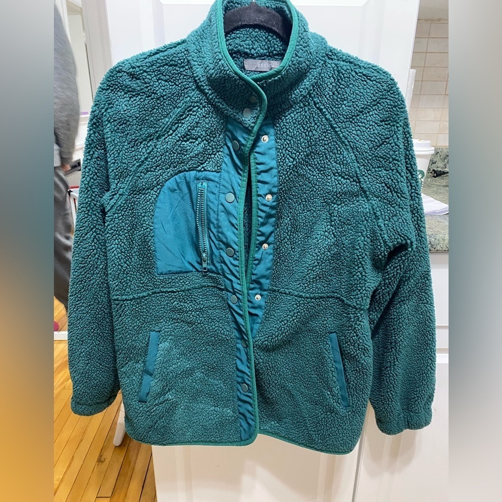 Fleece Sherpa Hit the Slopes Jacket Green
